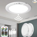 Rechargeable Motion Sensor Ceiling Light, 5 Colors Wireless Battery Operated Shower Lights with Remote, Magnetic Closet Light for Closet Shower Bathroom Hallway, 2 Pack