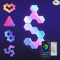 Smart Hexagon Lights DIY Hexagon Led Light App & Remote Controlled & Music Sync Features USB & Type C Modern RGB Wall Panels for Living & Gaming Decor (10Pack)