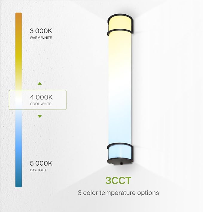 ASD LED 36" Vanity Flush Mount Light Fixture, Linear Bathroom Lighting Bar | 3CCT, Dimmable, Energy Star, ETL Listed | 30W 2650LM 3000-5000K 120V | Long Bath Wall Sconce Over Mirror | Black, 4 Pack