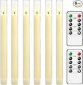 Flameless Taper Candles,with Remote and Timer Flickering Flameless Candles,6 Pack Led Candles, Battery Operated Candles，Christmas,Halloween Decorations (Ivory)