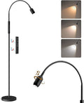 Reading Floor Lamp, 74.2" Tall LED Lamp, with 360° Flexible Gooseneck & Touch & Remote Control, Ajustable Color & Beam, Crafts Standing Lamp, for Reading, Task Craft, Living, Black WB16LD05