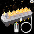 Homemory Rechargeable Tea Lights Flameless Candles with Remote Timer, Battery Operated LED Tealight Candles, USB Candles for Wedding Table Centerpiece Reception Banquet Christmas Halloween, 12-Pack