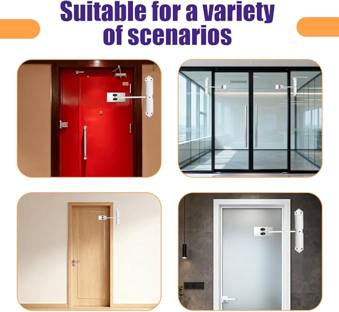 Automatic Door Closer, Adjustable Door Spring Closer Quiet & Heavy Duty Doors Stopper for Home & Commercial Use