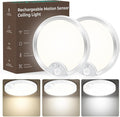 TOOWELL Rechargeable Motion Sensor Ceiling Light: Closet Lights Motion Sensored, Battery Operated Shower Light for Closet Shower Bathroom Pantry Porch 500LM, No Wired, 2 Pack