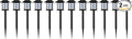 Pure Garden Solar Powered Lights (Set of 6)- LED Outdoor Stake Spotlight Fixture for Gardens, Pathways, and Patios, Black, 15” (H) x 3.25” (L) x 3.25” (W) (Pack of 2)