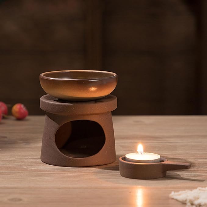 Large Capacity Essential Oil Burners Melter Aromatherapies Diffuser and Tealight Holder Set for Home Office Decors