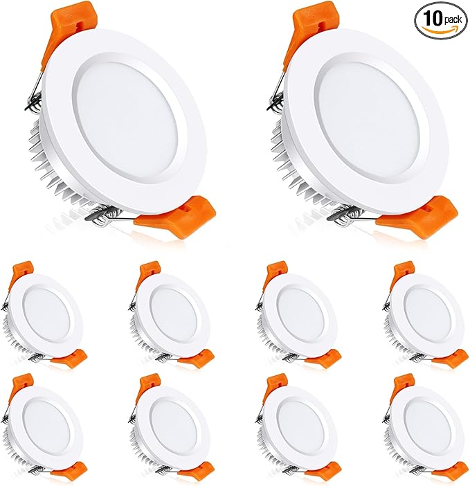 inShareplus 2 Inch LED Recessed Lighting, Downlight Dimmable 3W (35W Equivalent), 3000K Warm White, CRI80, Recessed Light Fixtures with LED Driver（10 Pack ）