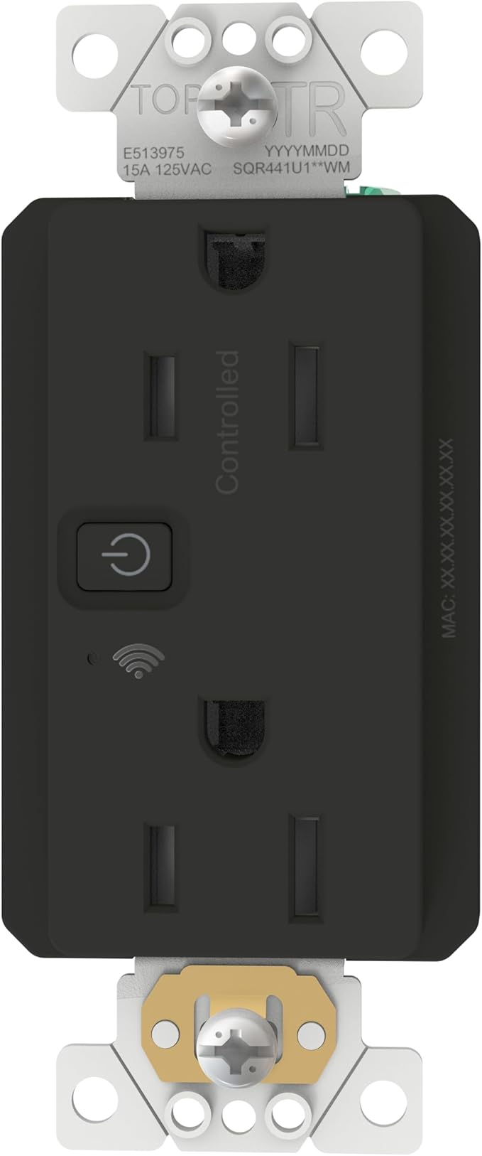 Square D by Schneider Electric X Series 15A 125V Wi-Fi Energy Monitoring Socket Outlet, Tamper Resistant, Needs Neutral Wire, Matter Certified, Compatible with Alexa, Google Home, Apple Home, Black