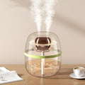 JINGYAN 3L Ultrasonic Cool Mist Humidifier - Transparent Tank, Easy to Clean, Dual Spray for 20H Quiet Mist Time, Night Light, Auto Shut-Off for Large Bedroom, Office, Plant Care (Green)