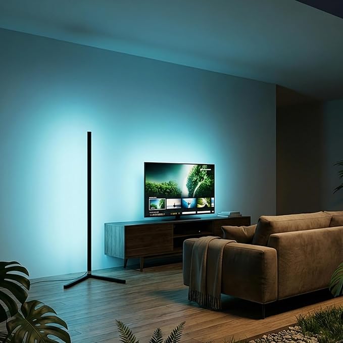 RGB Floor Lamp LED Corner Floor lamp smart Floor lamp with Music Sync Lighting, App & Remote Control, 16 Million Colors Living Room & Gaming Room (2 Pack with Alexa Voice Control)
