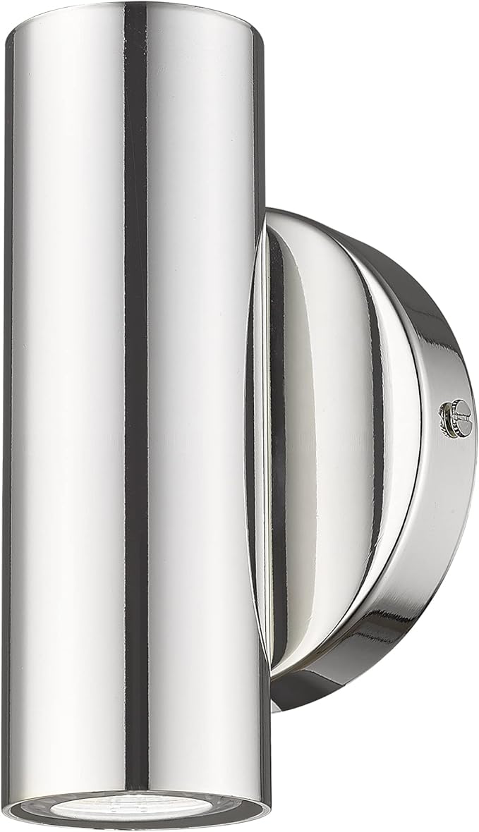 2-Light Wall Sconce, Indoor Up and Down Wall Lamp, Polished Chrome Wall Light for Bedroom Bathroom Stair Entryway, WL4830-2W-PC