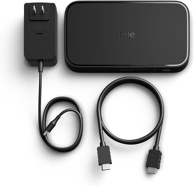 Philips Hue Play HDMI Sync Box 8K + Gradient 75" Smart TV Light Strip - Sync Your Video Games, Movies, and Music - Requires Hue Bridge - Supports Dolby Vision HDR10+ - Control with Hue App