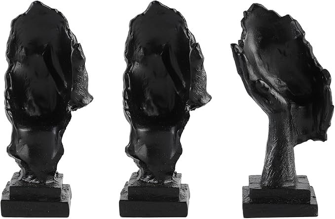 3 Pcs Thinker Small Statue Set - Black Art Abstract Decor, Modern Living Room Decoration, Knick Knacks for Shelves, Table Decor, Office Bookshelf, Gift for Friends