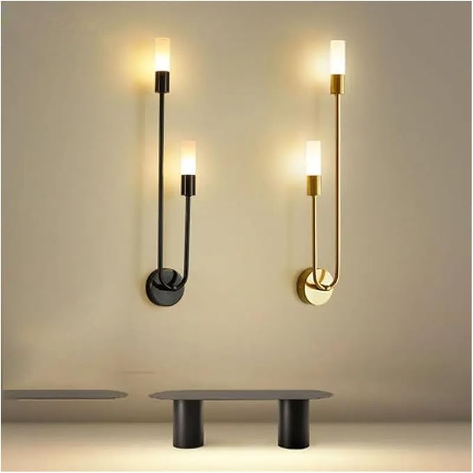 Wallps,Modernmalist Led Wallp – Black &D for Liviroom Bedroom Hallway Bedside – Stylish Home Decor Lightifixture (Left)