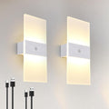 LED Dimmable Wall Sconces 2Pack,2200Mah Battery Motion Sensor Magnetic Wireless Rechargeable Wall Lamp with Button Switch Warm White for Bedroom Living Room Hallway