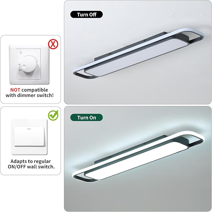 Modern LED Ceiling Lighting, 70W 6000K Black Linear Flush Mount Light Fixture, 39.4'' Low Profile Lights Fixture Long LED Ceiling Lamp for Kitchen Bedroom Living Room Hallway (Cool White)
