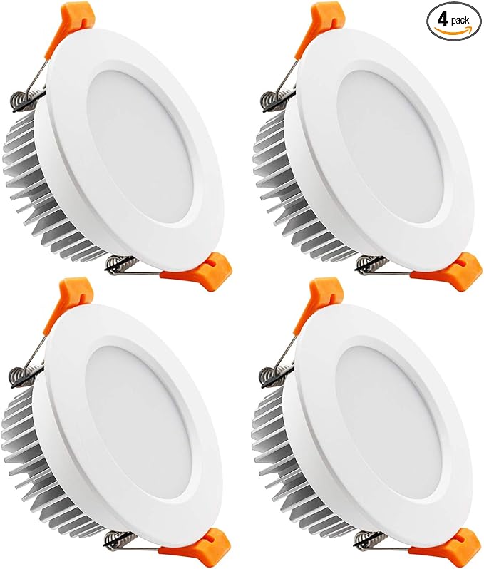 YGS-Tech 3.5 Inch LED Recessed Lighting, Dimmable Downlight 7W(55W Halogen Equivalent), CRI80, 4000K Natural White, Ceiling Light with LED Driver(4 Pack)