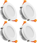 YGS-Tech 3.5 Inch LED Recessed Lighting, Dimmable Downlight 7W(55W Halogen Equivalent), CRI80, 3000K Warm White, Ceiling Light with LED Driver(4 Pack)