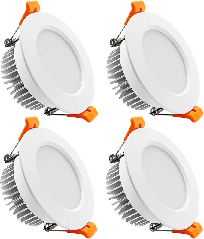 YGS-Tech 3.5 Inch LED Recessed Lighting, Dimmable Downlight 7W(55W Halogen Equivalent), CRI80, 3000K Warm White, Ceiling Light with LED Driver(4 Pack)