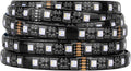 BTF-LIGHTING 5050 RGBW RGB+Cool White(6000K-7000K) 4 Colors in 1 LED Tape Light DC24V 5m 16.4ft 60LED/m Multi-Colored IP65 Black 12mm PCB for Bedroom Kitchen Home Decoration(No Adapter or Controller)