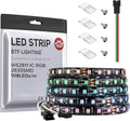 BTF-LIGHTING 2835SMD WS2811 IC RGB Chasing Color LED Strip Light 16.4FT DC24V 108LED/m 18Pixels/m 8mm Width IP65 Flexible Addressable Strip for Indoor Decor (No Adapter or Controller)