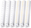 6 Pack Motion Sensor Under Cabinet Light, Magnetic Rechargeable 2 Color Under Counter Light, 8 Inch LED Closet or Stair Bedroom Cupboard