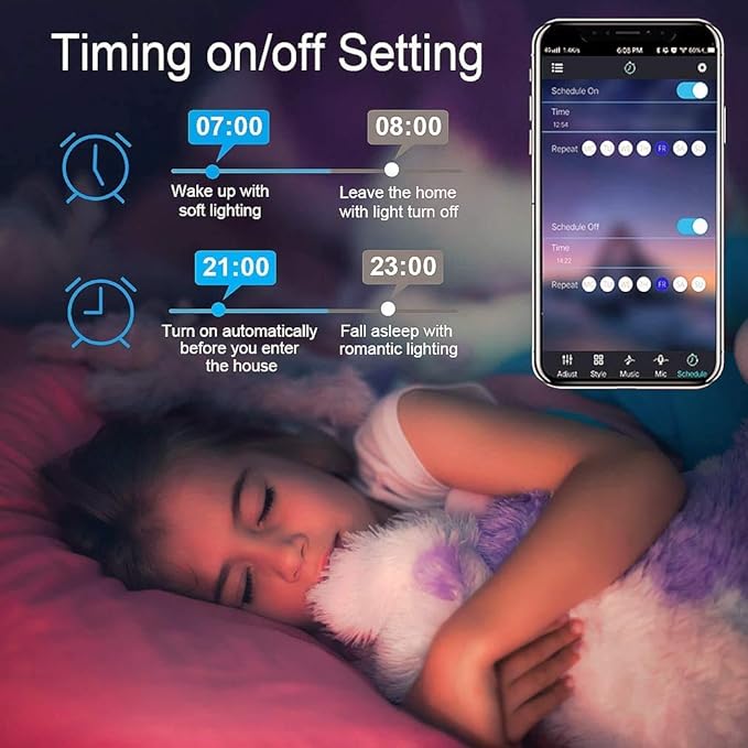 Bluetooth LED Lights Strips 32.8ft with APP Control, Music Sync Waterproof Flexible RGB Color Changing LED Strips Lights for Bedroom Room,LED Neon Tape Rope Lights with Remote for Gaming Mood Lighting