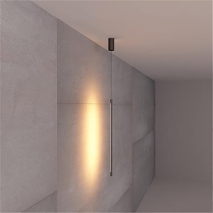 Modern Chandelier, Modern Bedroom Bedside Led Lights Living Room Tv Wall Decor Led Lamps Geometry Line Strip Hanging Light Fixtures(Warm Light,60Cm)/Remote Dimming/60Cm