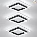 32W Modern LED Ceiling Light, Small Flush Mount Light Fixture, Kitchen Ceiling Light Fixture, Square Hallway Lighting Fixtures for Living Room Bedroom Bathroom Kitchen (3 Pack)