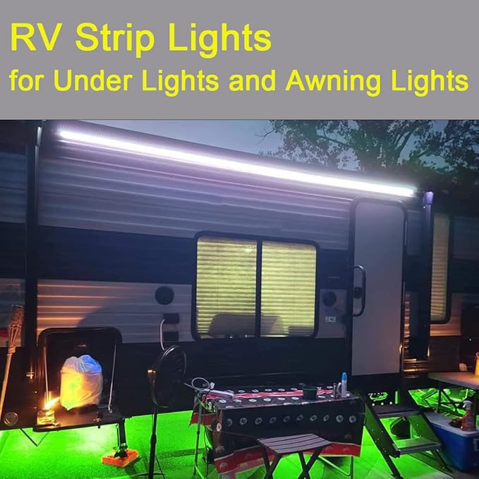 Rv Underglow Led Light Kit, Underbody Accent Lighting for Camper Motorhome Travel Trailer Concession Stands Food Trucks, Rv Led Light Strip, Rv Awning Lighs, 5m(16.4ft), Dc 12v, White