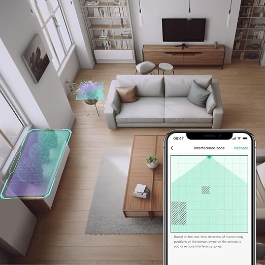 eMotion Ultra 60GHz mmWave Radar WiFi Smart Presence Sensor, IR, Brightness, Temperature and Humidity, MQTT Home Assistant, Compatible with Alexa and Google Home