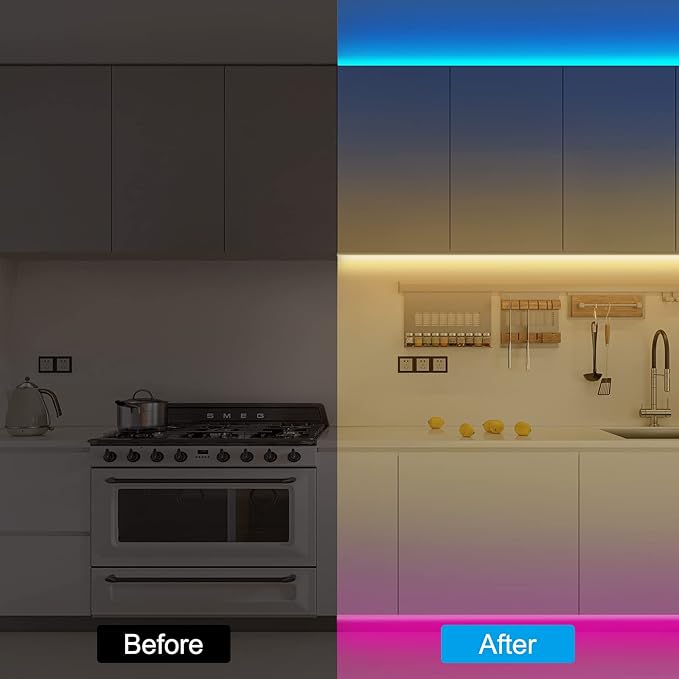 RGBWW Smart LED Strip Lights, 32.8ft Tunable White 3000K to 6500K+RGB WiFi Led Light Strips Work with Alexa Google, Music Sync Color Changing Indoor Rope Lights for Kitchen, Room, Cabinet