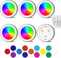 Puck Lights, 13 Colors Changeable LED Puck lightings Battery Powered Dimmable Under Cabinet Lights, Battery Powered Under Counter Lights with Wireless Remote Controls for Kitchen