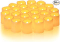 Homemory 24Pack Flickering Flameless Votive Candles,200+Hour Electric Fake Candles,Battery Operated LED Tealight for Wedding,Table,Outdoor,Halloween,Christmas Decoration-Amber Yellow