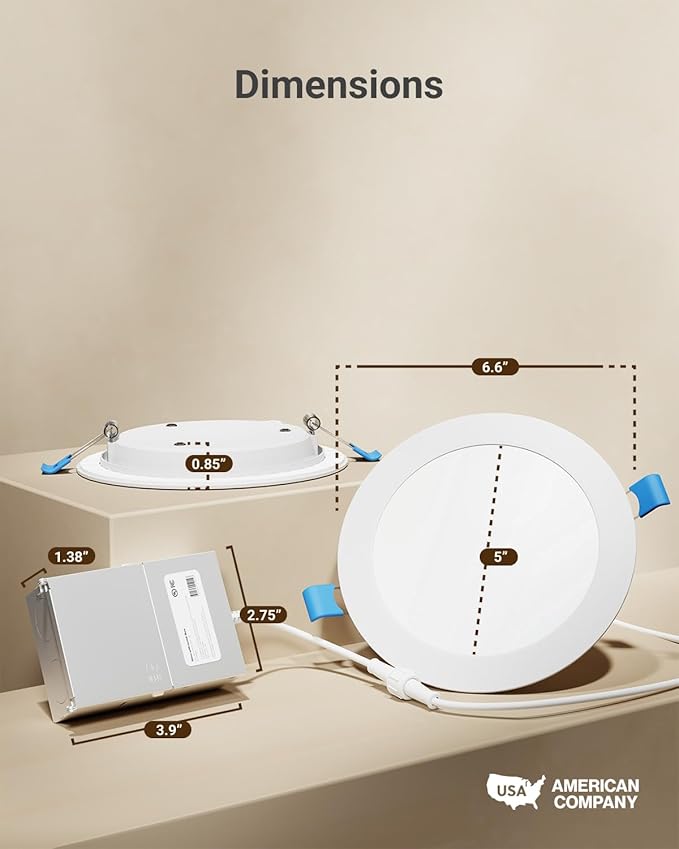 Sunco 48 Pack Recessed Lighting 6 Inch LED, Canless Ceiling Lights Slim with Junction Box, 1200 LM, 14W (100W Equivalent), 2700K Soft White, Dimmable, Wafer Thin, 50000 Lifetime Hours ETL