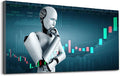 Wibinuki Wall Art Wall Decor Wall Paintings Future financial technology controlled AI robot using machine for Living Room Bedroom Bathroom Home Decor Can Be Hung Directly 20"x 40"