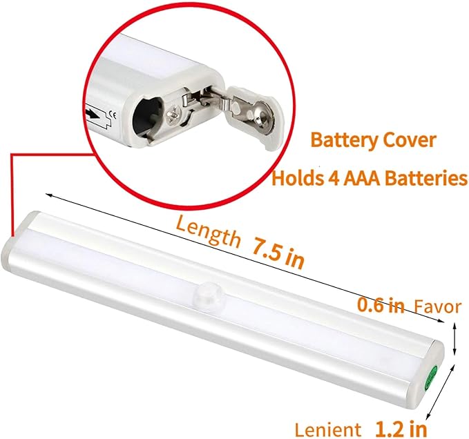 10LEDs Outdoor Sensor Step Light,2 Pack RV Sensor LED Closet Light,Stick-On Anywhere Magnetic Night Strip Light for Flight of Steps,Closets,Cabinets,Hallways,Bathrooms,Car Trunks(Cold White)