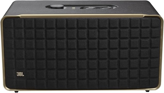 JBL Authentics 500 - Retro Style Home Speaker with Bluetooth, Voice Control, and Dolby Atmos, Multi Room Playback, Built in Alexa and Google Assistant, Automatic self tuning