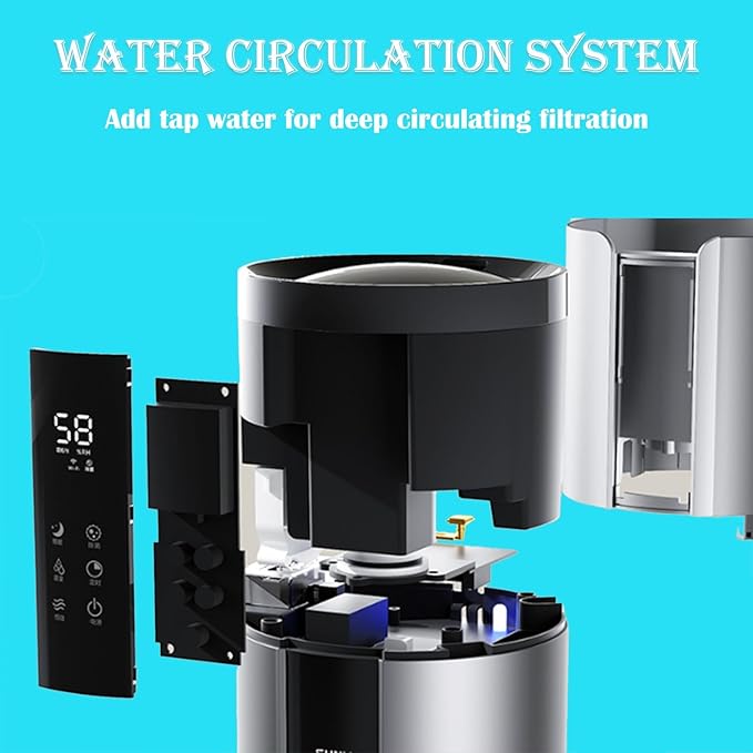 Ultrasonic Large Room Humidifier 9L - 645 Sq Ft Coverage, Smart App & Remote, HD Humidity Indicator, Tap Water Use for Office & Living Room