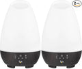 HealthSmart Essential Oil Diffuser, 500ML, Large Room Coverage | Adjustable Timer | Multiple Mist Modes | 7 LED Colors | Pack of 2