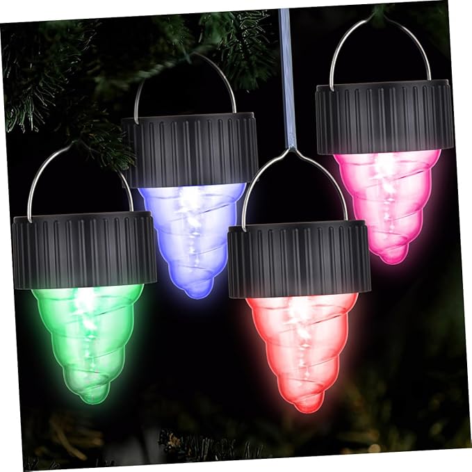 POPETPOP 6-Pack Colorful Solar Pendant Lights LED Outdoor Garden Decor Waterproof Hanging Solar Lamps for Patios Walkways and Events
