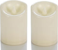 CANDLE CHOICE Waterproof Outdoor Battery Operated Flameless Candles with Timer Flickering Plastic Resin Electric LED Pillar Lights for Lantern Patio Garden Wedding Party Decorations 3x4 Inches 2 Pack