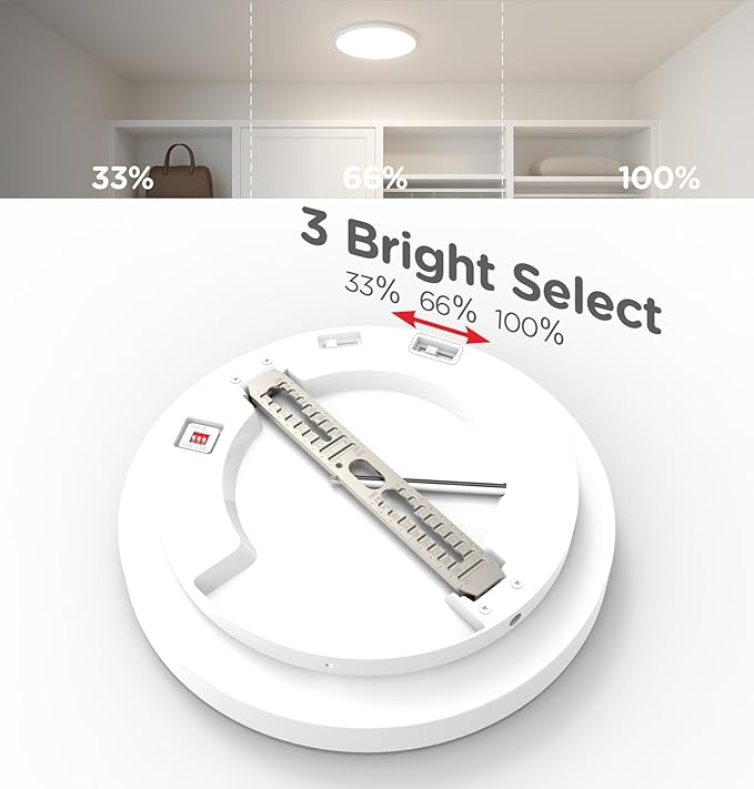 Motion Sensor Ceiling Light Indoor Wired, 9 Inch 18W, 5 CCT 2700/3000/3500/4000/5000K, 3 Brightness Settable, 1550LM Flush Mount LED Closet Lights for Stairs Hallway Laundry Porch, White