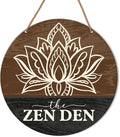 HSNBT Zen Den Room Wall Decor, Yoga Studio Room Wall Decor Meditation Spiritual Room Door Lotus Flower Wooden Hanging Sign Decorations, Gifts for Meditation Yoga Lover