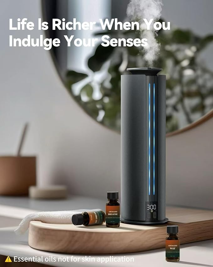 2026 Portable Waterless Diffuser, 1700 Sq Ft Hotel Collection Diffuser, 100ml Scent Air Machine for Home Cold Air Essential Oil Diffuser for Large Room Office, Quiet (Titanium Gray)