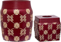 Zahari Home 2pc Elegant Rose Luxury Bathroom Accessories Set Modern Shower Basket & Tissue Box Classic Luxury Contemporary Decor Beautiful Unique Design Stylish Bathroom Accessories Set