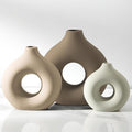 Ceramic Vase Home Table Decor - Flower Vases Set of 3 Small Living Room Centerpiece Decorations for Shelf Bedroom Office Kitchen Dining Desk Modern Aesthetic Farmhouse Decorative (Farmhouse)