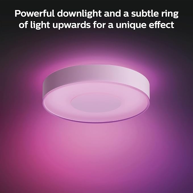 Philips Hue Infuse Medium Ceiling Lamp, White - White and Color Ambiance Color-Changing Smart LED Light - 1 Pack - Control with Hue App - Compatible with Alexa, Google Assistant, and Apple Homekit