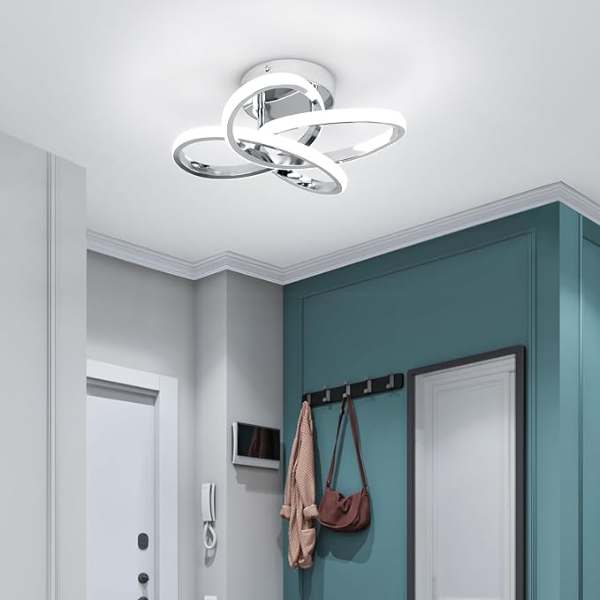 CANEOE Modern Ceiling Light Fixture,Small Led Hallway Light Fixtures Ceiling Lamp,Creative Close to Ceiling Lighting for Hallway Bedroom Bathroom Balcony Stair Light Fixtures Ceiling Mount