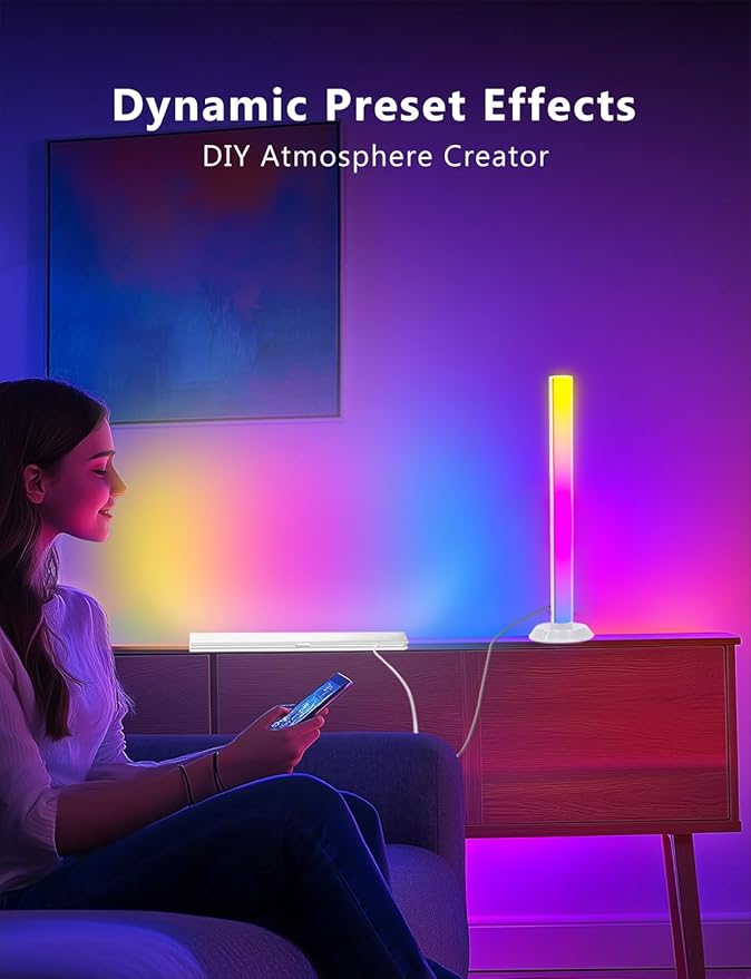 DAYBETTER LED Light Bars, BGRICWW LED Gaming Lights with Scene and Music Modes, Smart Light Bar with Multiple Placement Options, Smart Controller, Mood Lighting, PC Gaming Light Bar for Room Decor